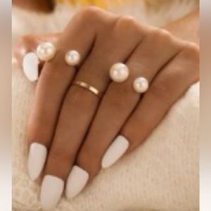 faux Pearl Split Ring. New